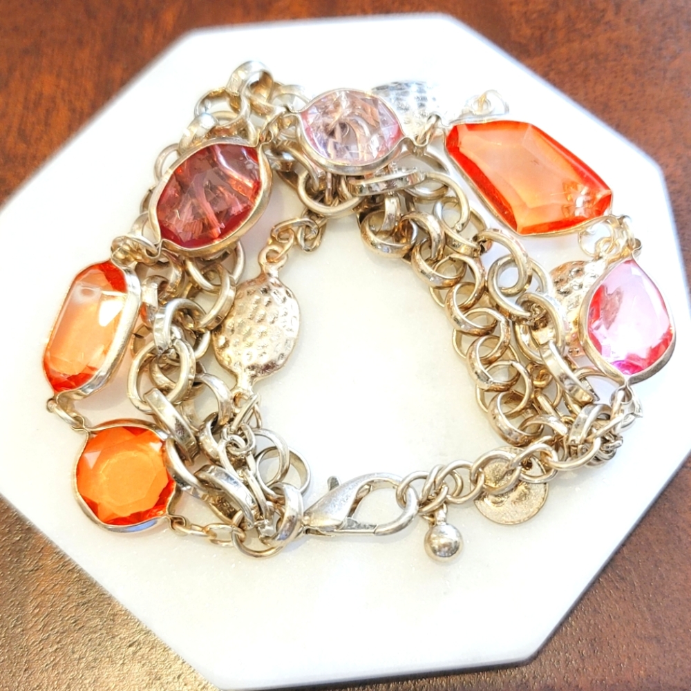 Savvy Cie 18k Plated Crystal Bracelet NIP